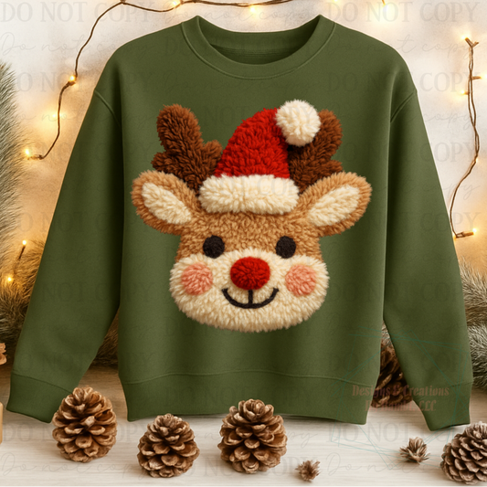 Faux Fluffy Yarn Reindeer