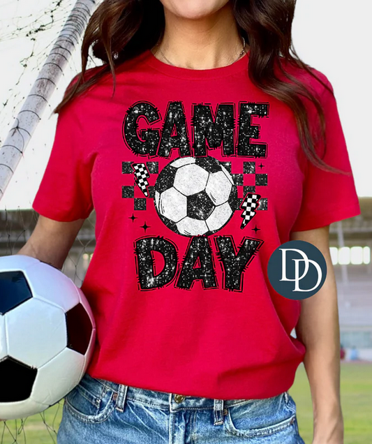 Faux Glitter Soccer Game Day