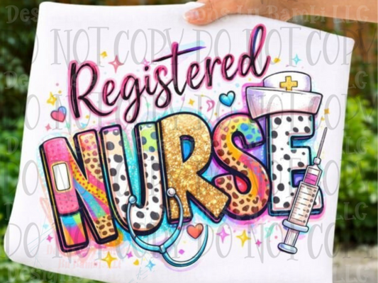Faux Glittery Registered Nurse
