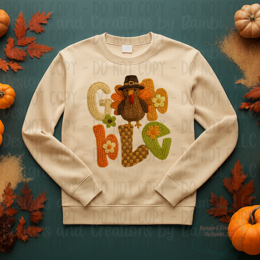 Faux Knit Gobble Turkey Multipatterns