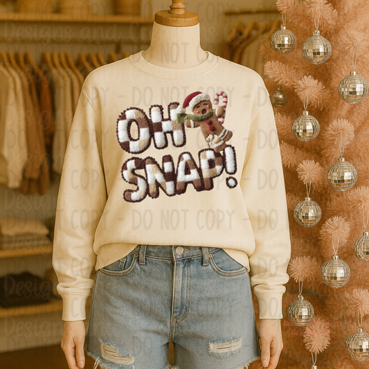 Faux Knit Oh Snap with Gingerbread