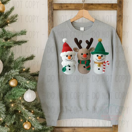 Faux Knit Snowmen and Friends