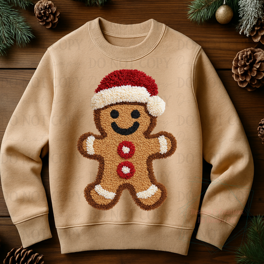 Faux Latch Hook Yarn Gingerbread