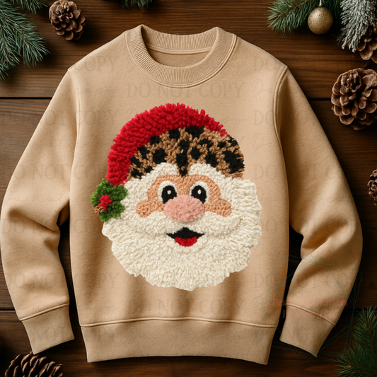 Faux Latch Hook Yarn Santa 5