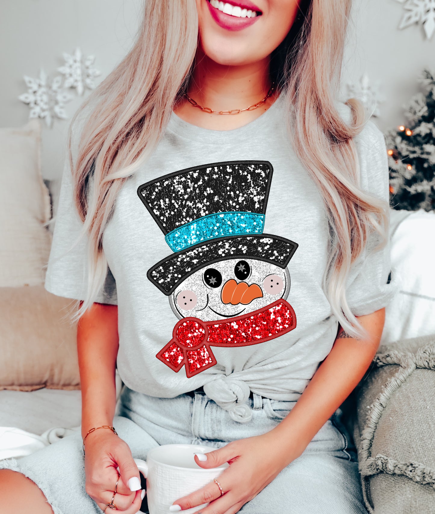 Faux Sequin Snowman