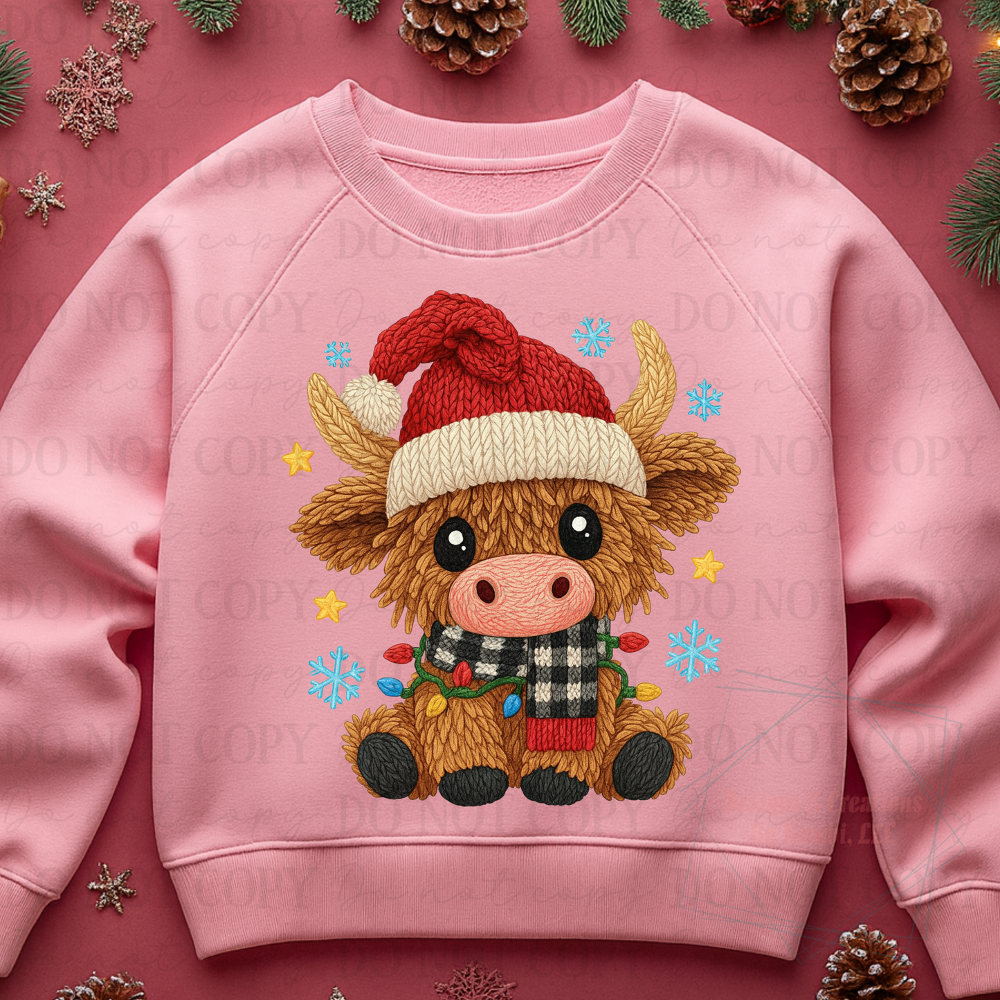 Faux Yarn Christmas Shaggy Cow