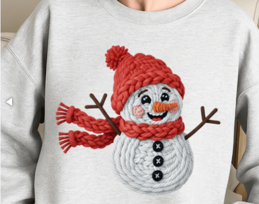 Faux Yarn Crochet Christmas Snowman