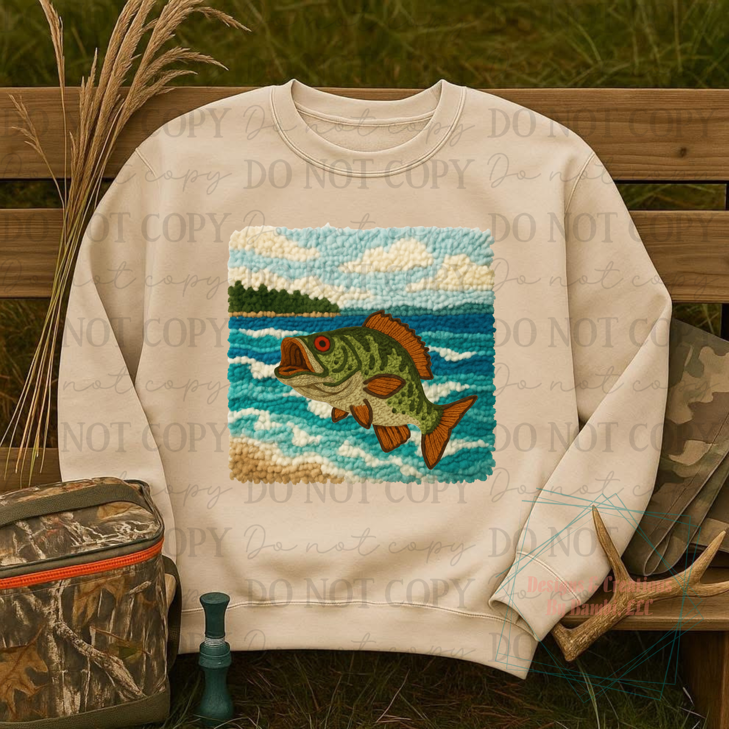 Faux Yarn Fish and Lake