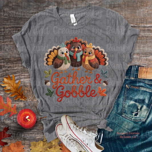 Faux Yarn Gather and Gobble