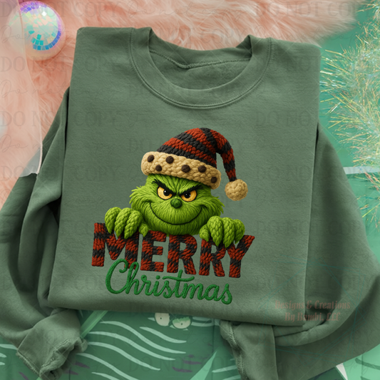 Faux Yarn Green Guy Christmas