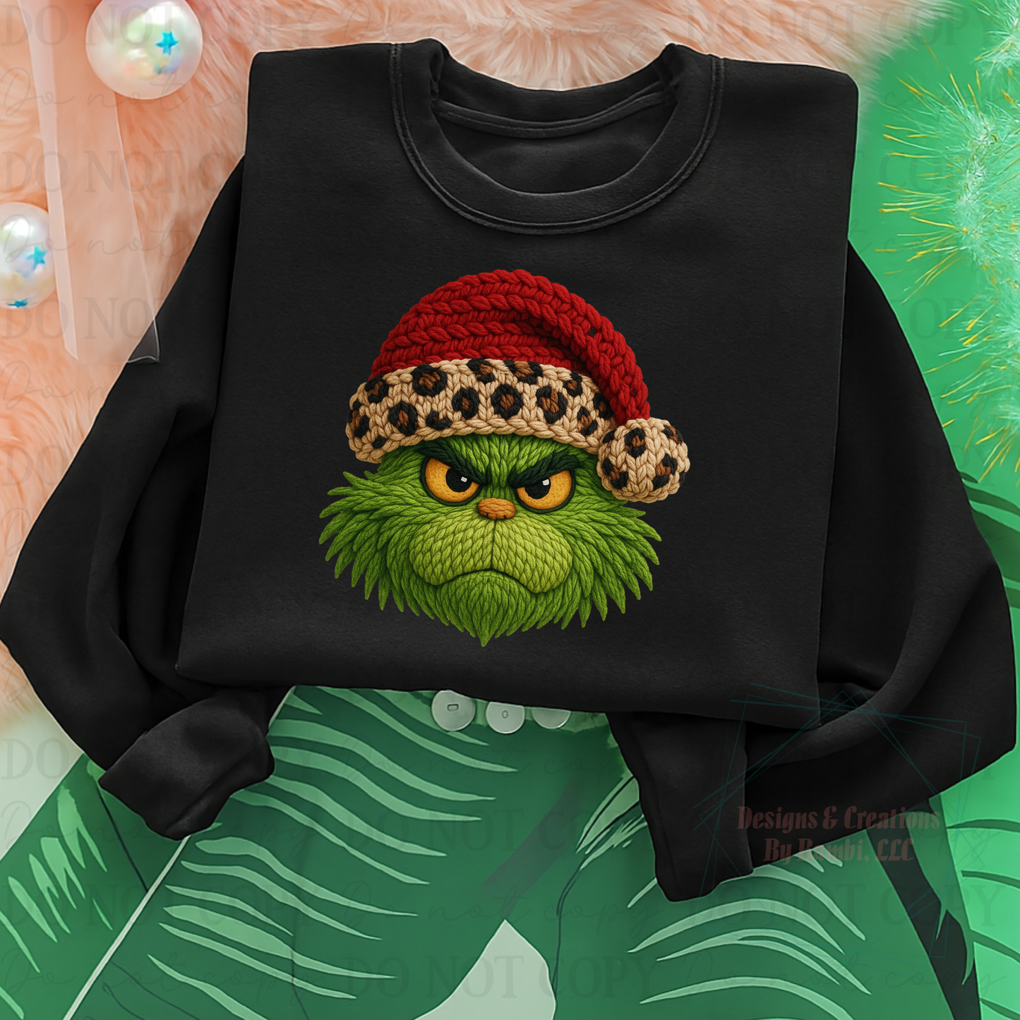 Faux Yarn Green Guy Face