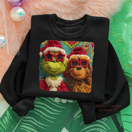 Faux Yarn Grinch and Max