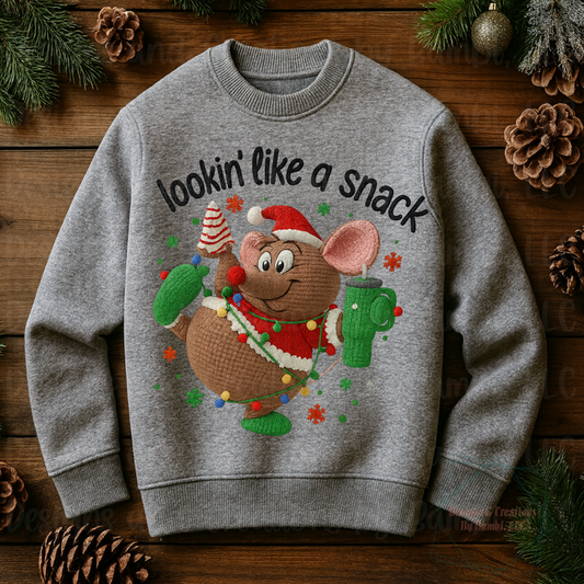 Faux Yarn Lookin Like a Snack Christmas Mouse