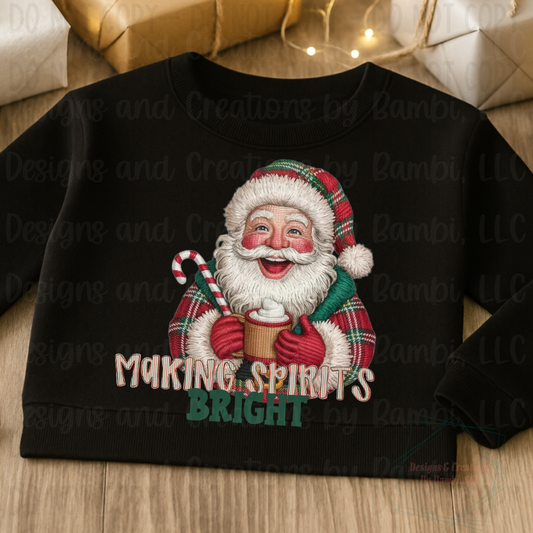 Faux Yarn Making Spirits Bright Santa