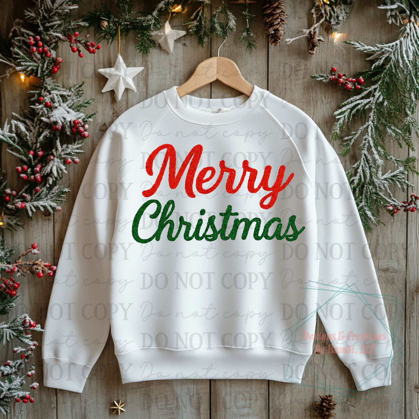 Faux Yarn Merry Christmas Script