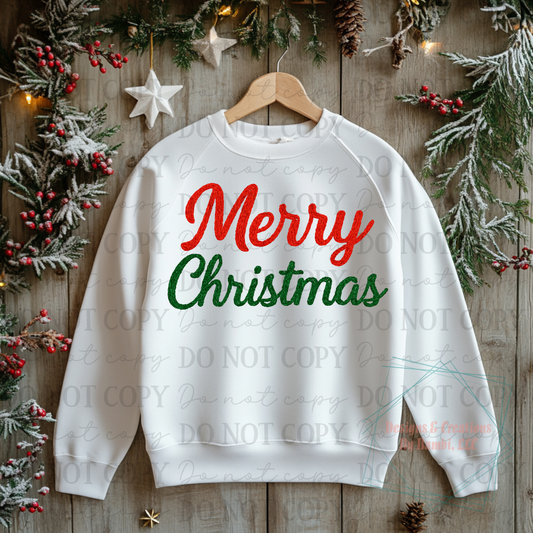 Faux Yarn Merry Christmas Script