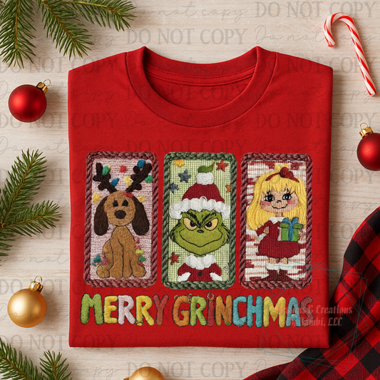 Faux Yarn Merry Grinchmas Frames