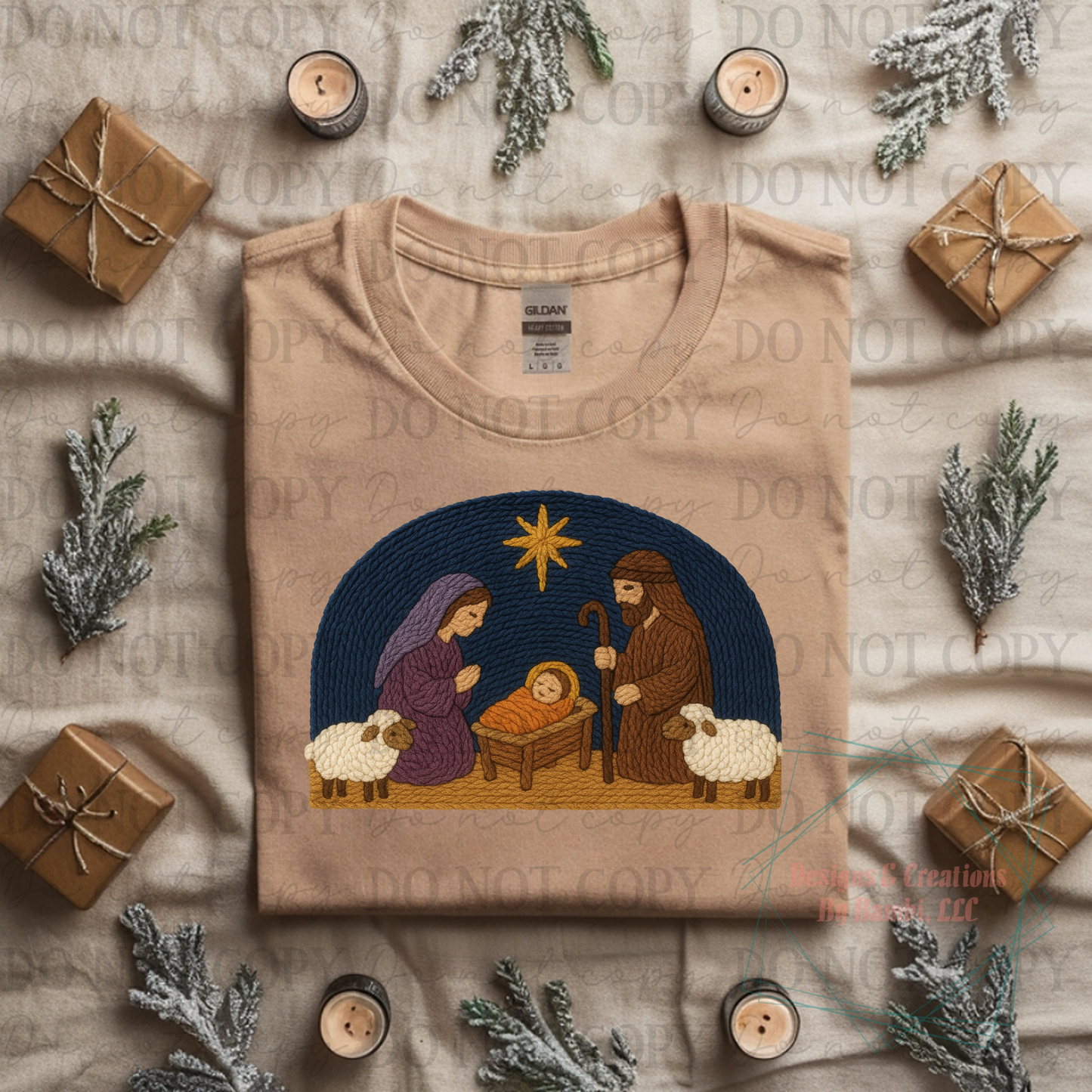 Faux Yarn Nativity Scene