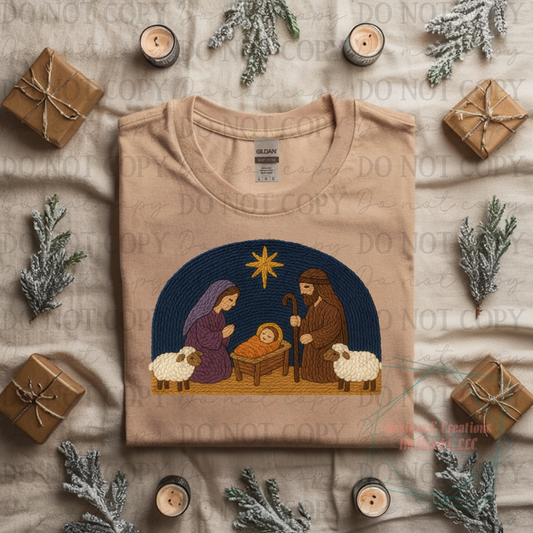 Faux Yarn Nativity Scene