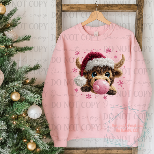 Faux Yarn Pink Highland Cow