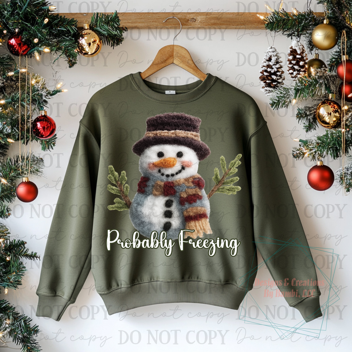 Faux Yarn Probably Freezing Snowman