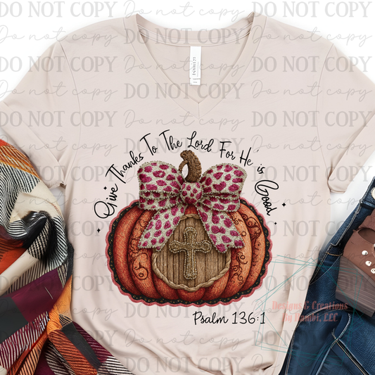 Faux Yarn Pumpkin Give Thanks