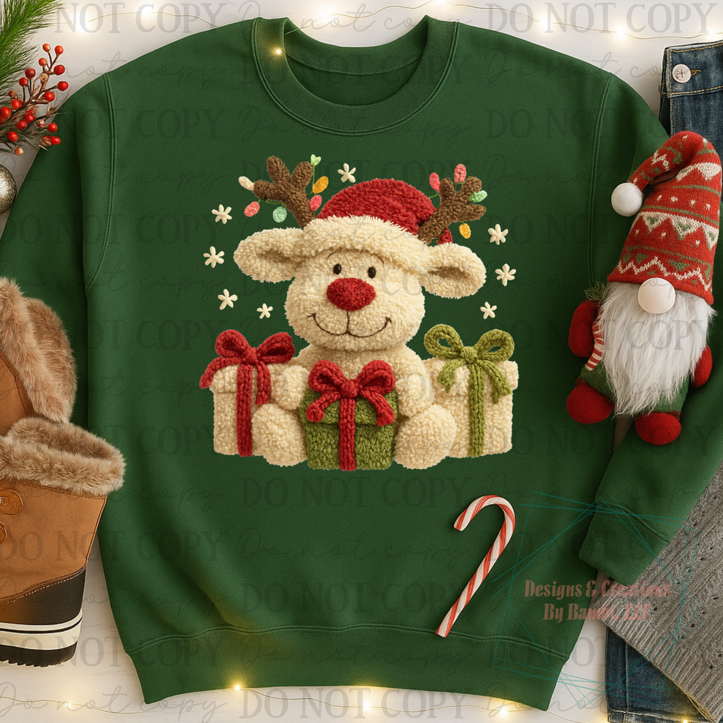 Faux Yarn Reindeer Version 1