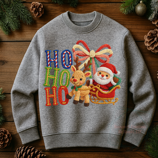 Faux Yarn Santa and Sleigh