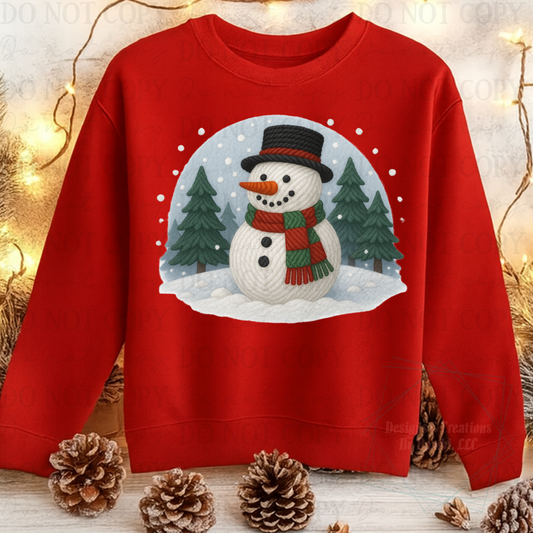 Faux Yarn Snowman Scene