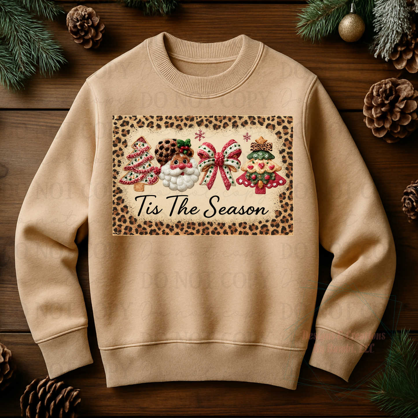 Faux Yarn Tis The Season Leopard