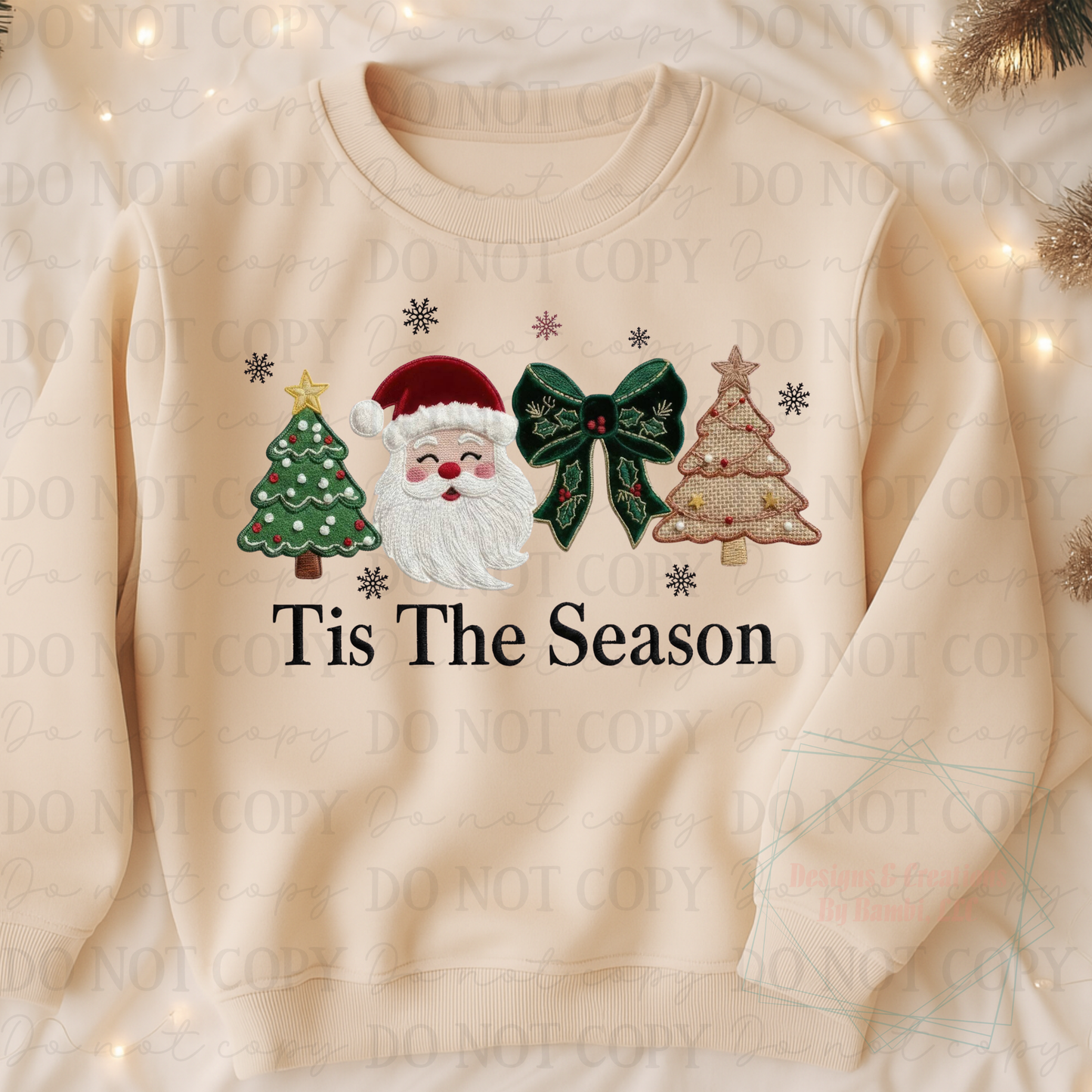 Faux Yarn Tis The Season with Green Bow