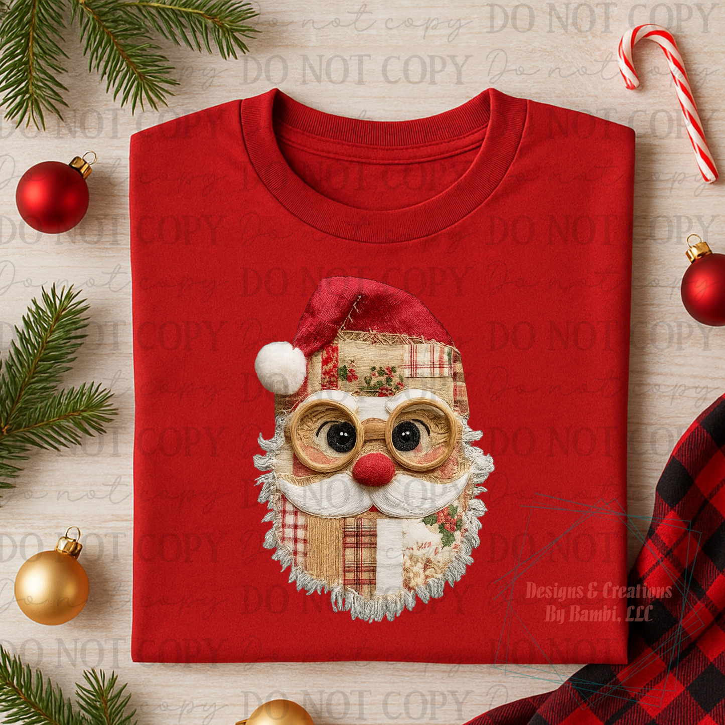 Faux Yarn Patchwork Santa Version 1