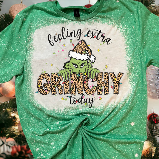 Feeling Extra Grinchy Bleached Tee