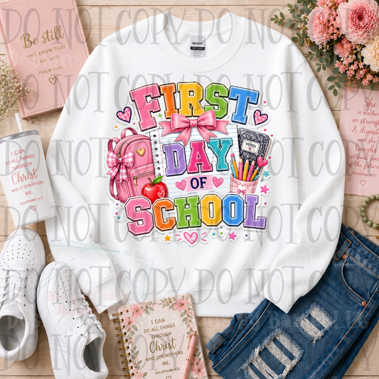 First Day of School Vivid Font Colors