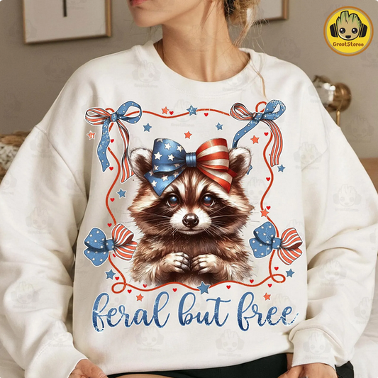 Funny Feral But Free Patriotic