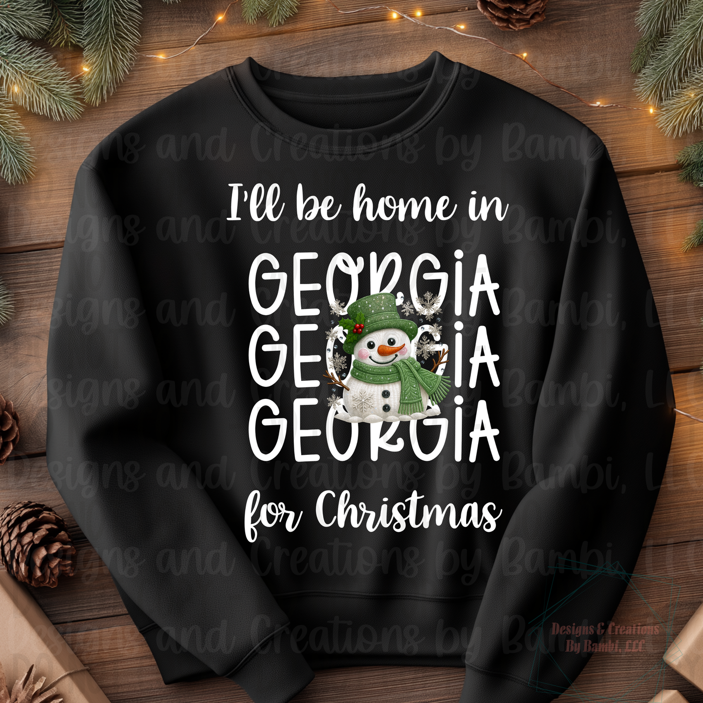 I'll Be Home In States Sage Snowman with White Font Digital Bundle