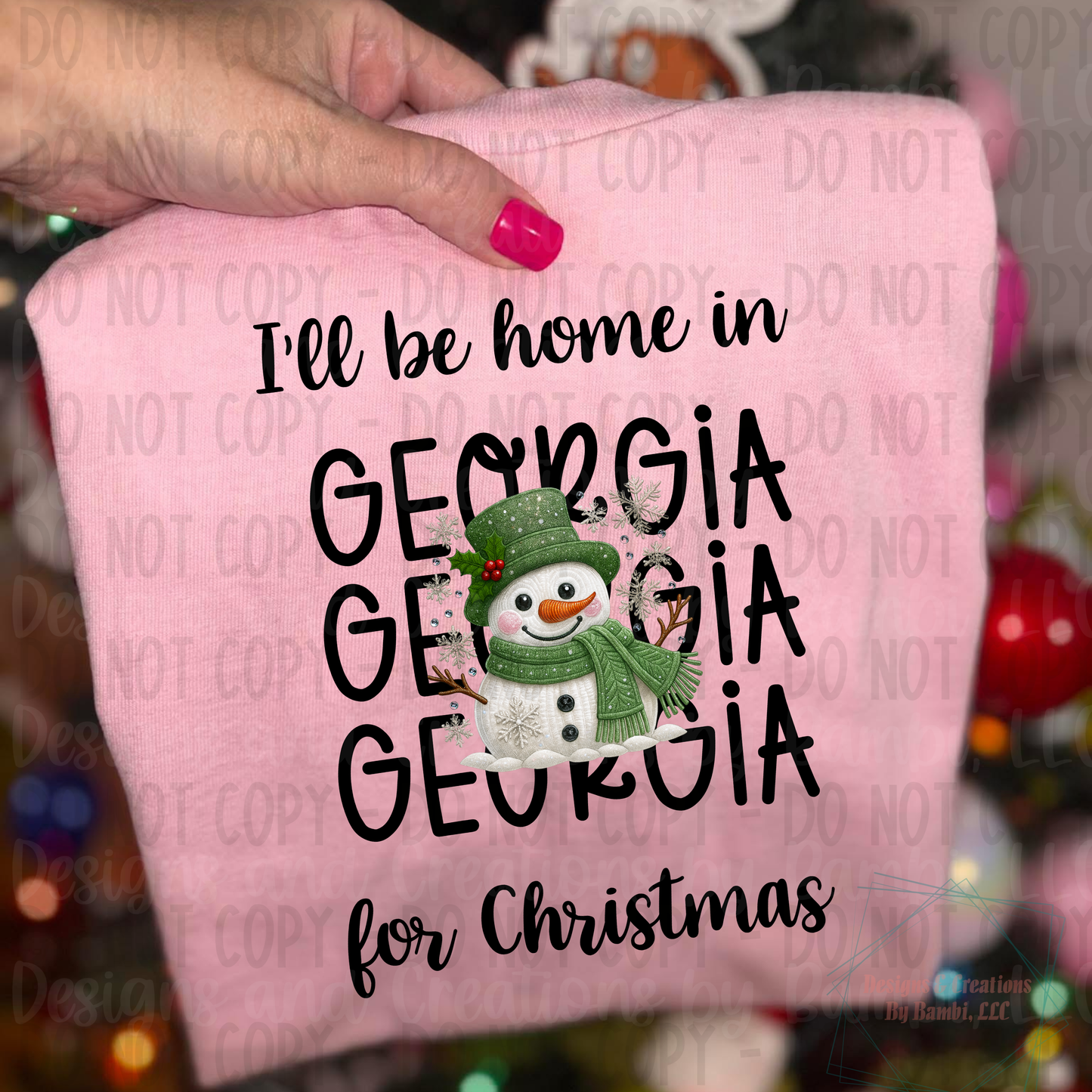 I'll Be Home in States Sage Snowman with Black Font Collection