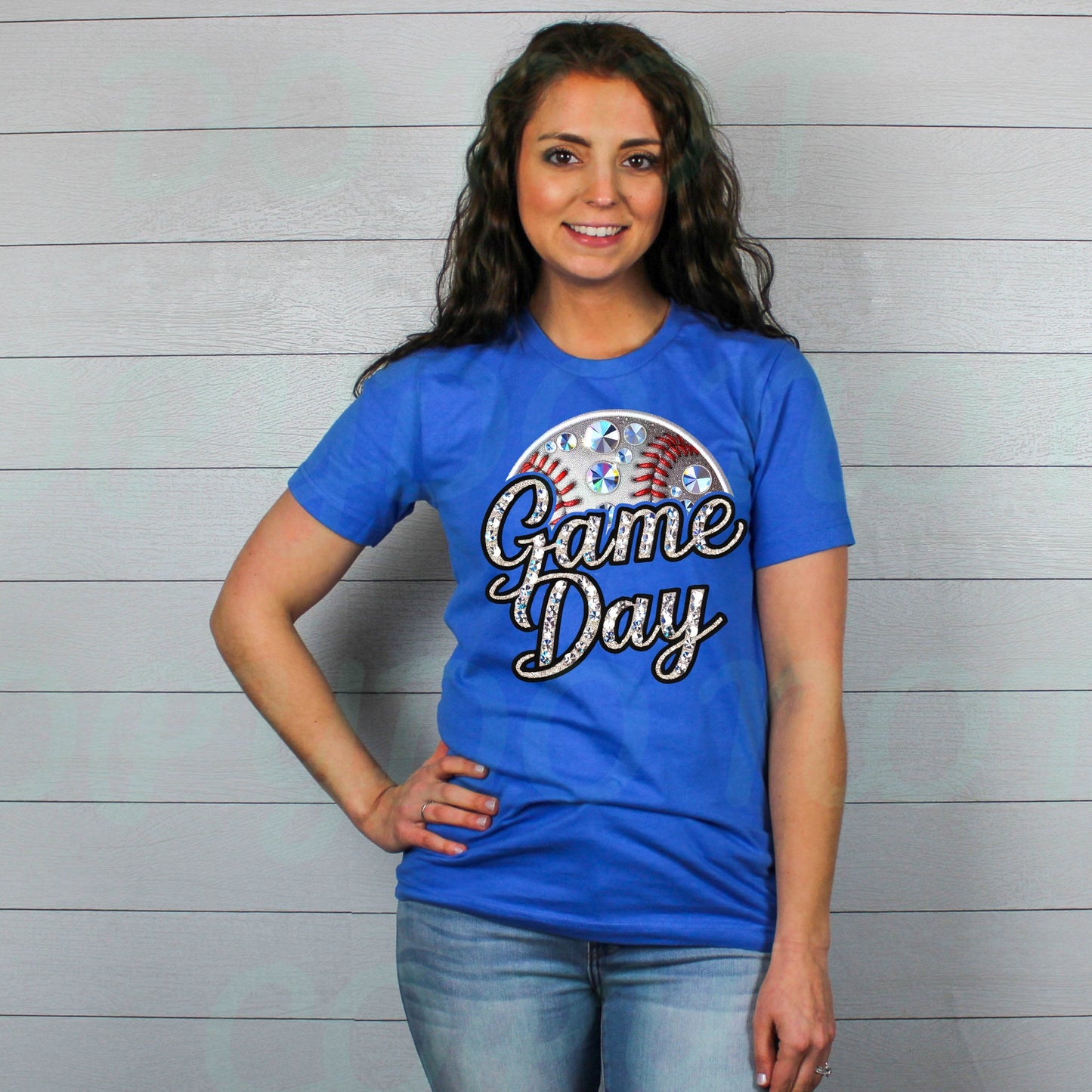 Game Day in Shiny Silver with Faux Rhinestones Collection