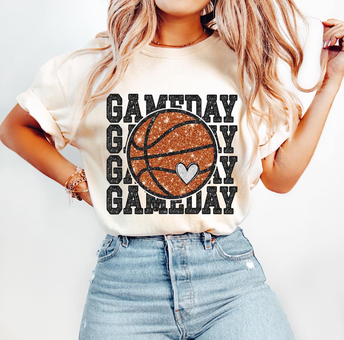 Game Day Basketball Faux Glitter