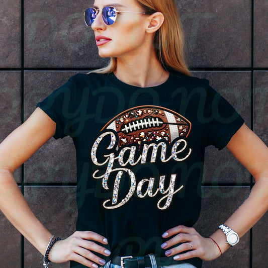 Game Day in Shiny Silver with Faux Rhinestones Collection