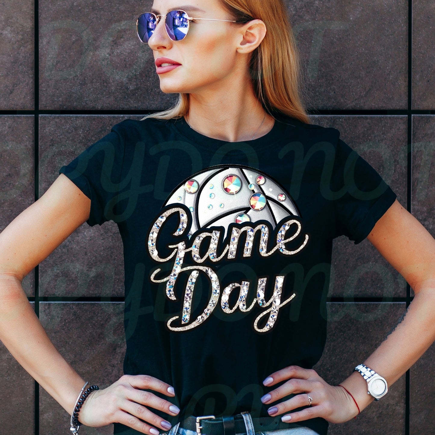 Game Day in Shiny Silver with Faux Rhinestones Collection