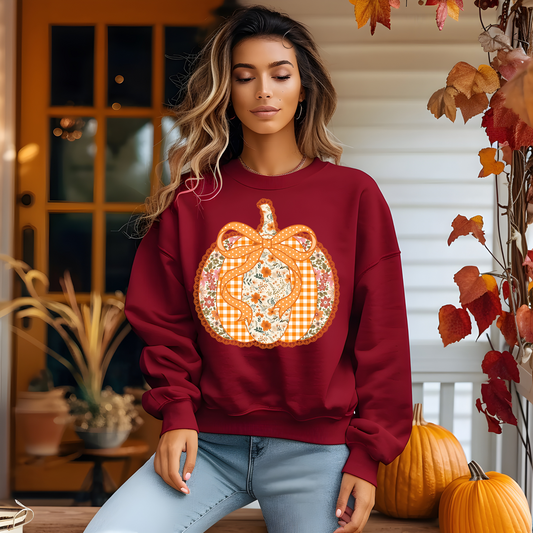 Gingham and Lace Fall Pumpkin
