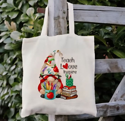 Gnome Teach Love Inspire Book Bag