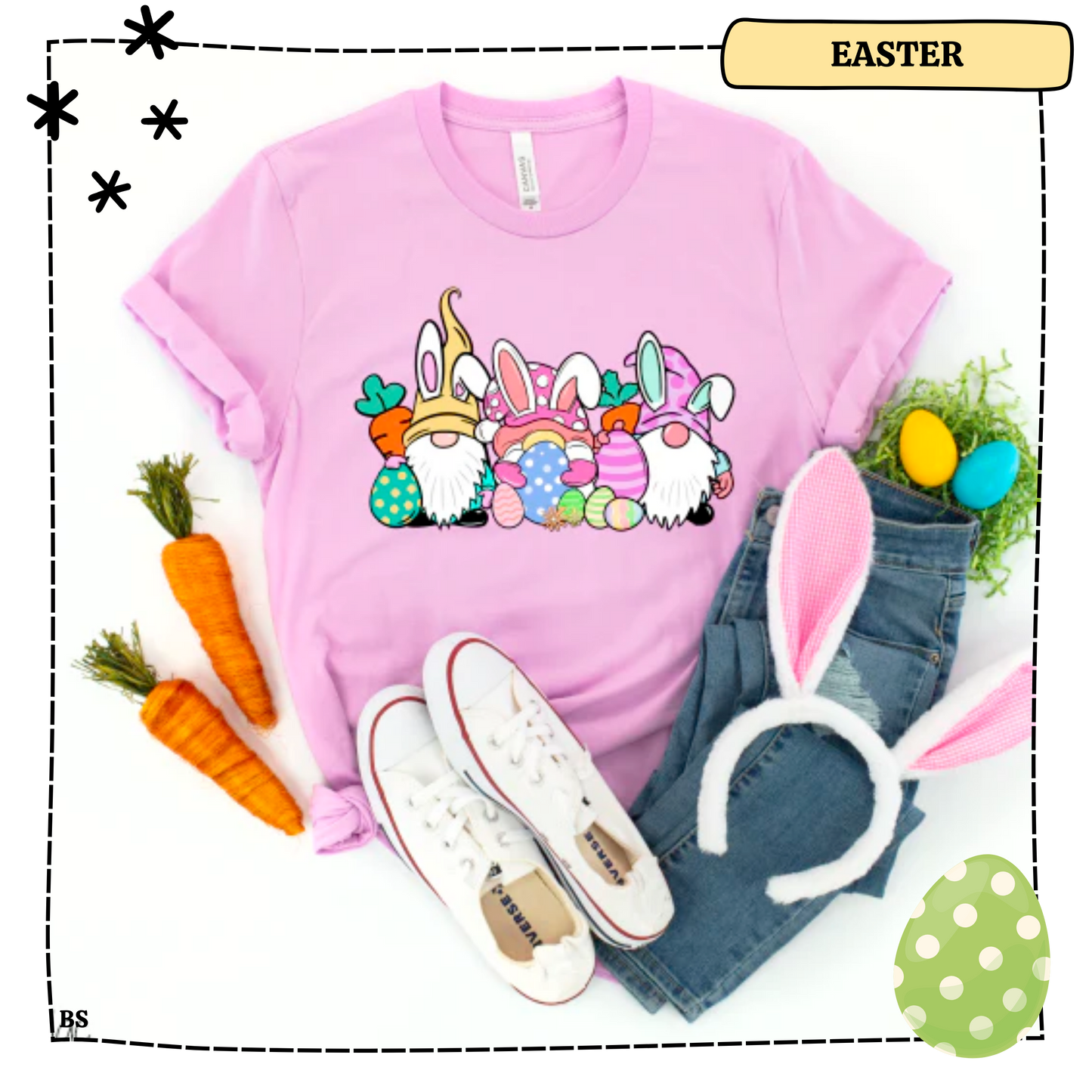 Gnome Bunny Eggs Basket