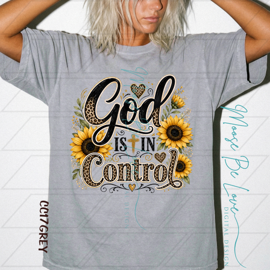 God is in Control with Sunflowers