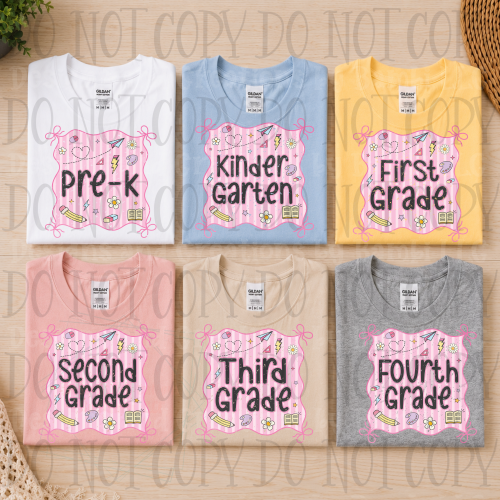 Grade Bow Frame with Distressed Font Collection