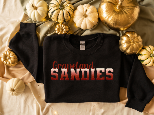 Grapeland Sandies in White/Maroon Ombre with Maroon Outline and Grapeland