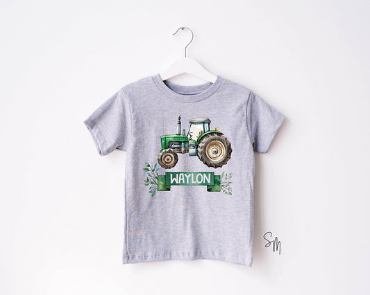 Green Tractor with Personalized Name