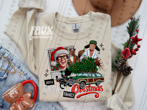 Griswold Family Christmas Faux Embroidery