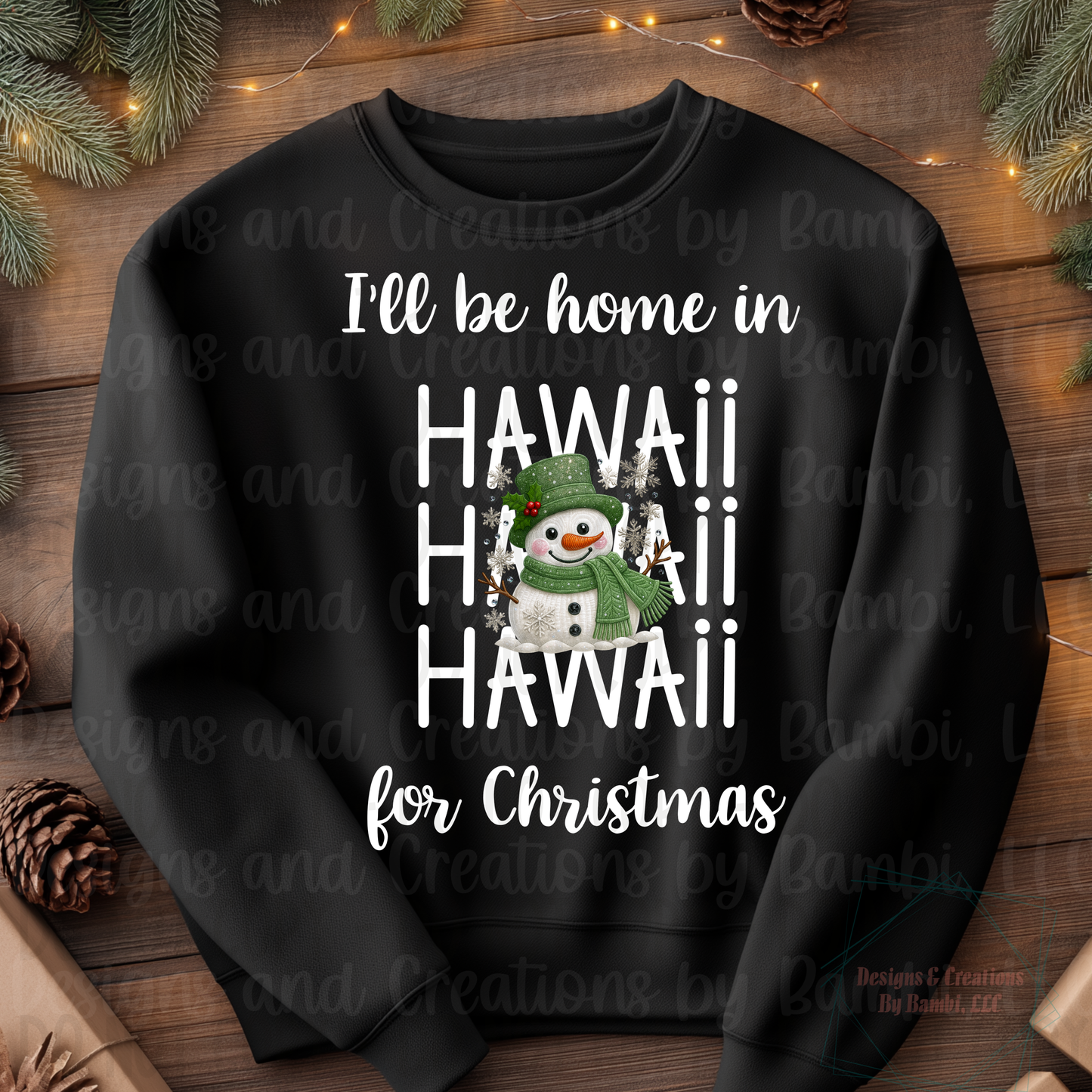 I'll Be Home in States Sage Snowman with White Font Collection